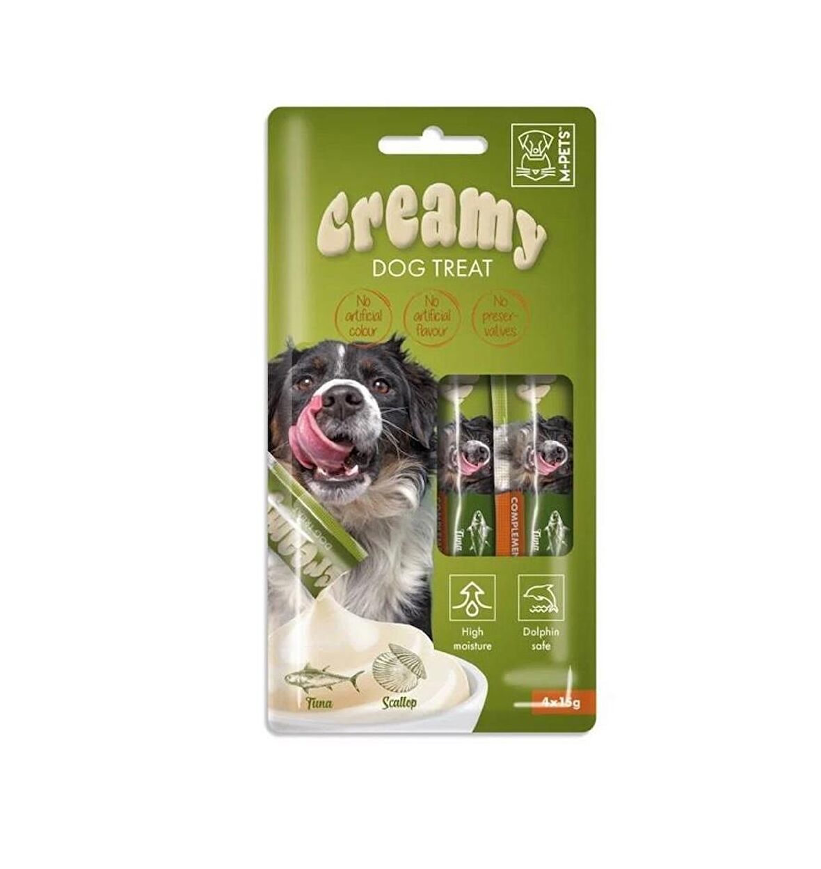 M-Pets Köpek Ödülü Creamy Ton Balıklı Deniz Taraklı 4 x 15 Gr