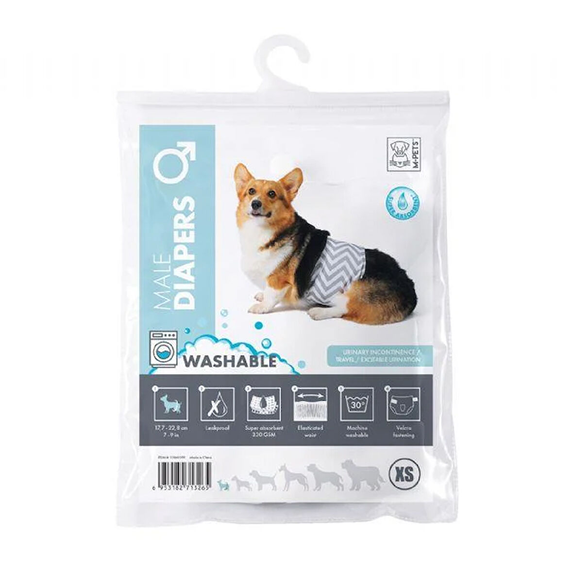 M-Pets Erkek Köpekler İçin Yıkanabilir Külot (XS)
