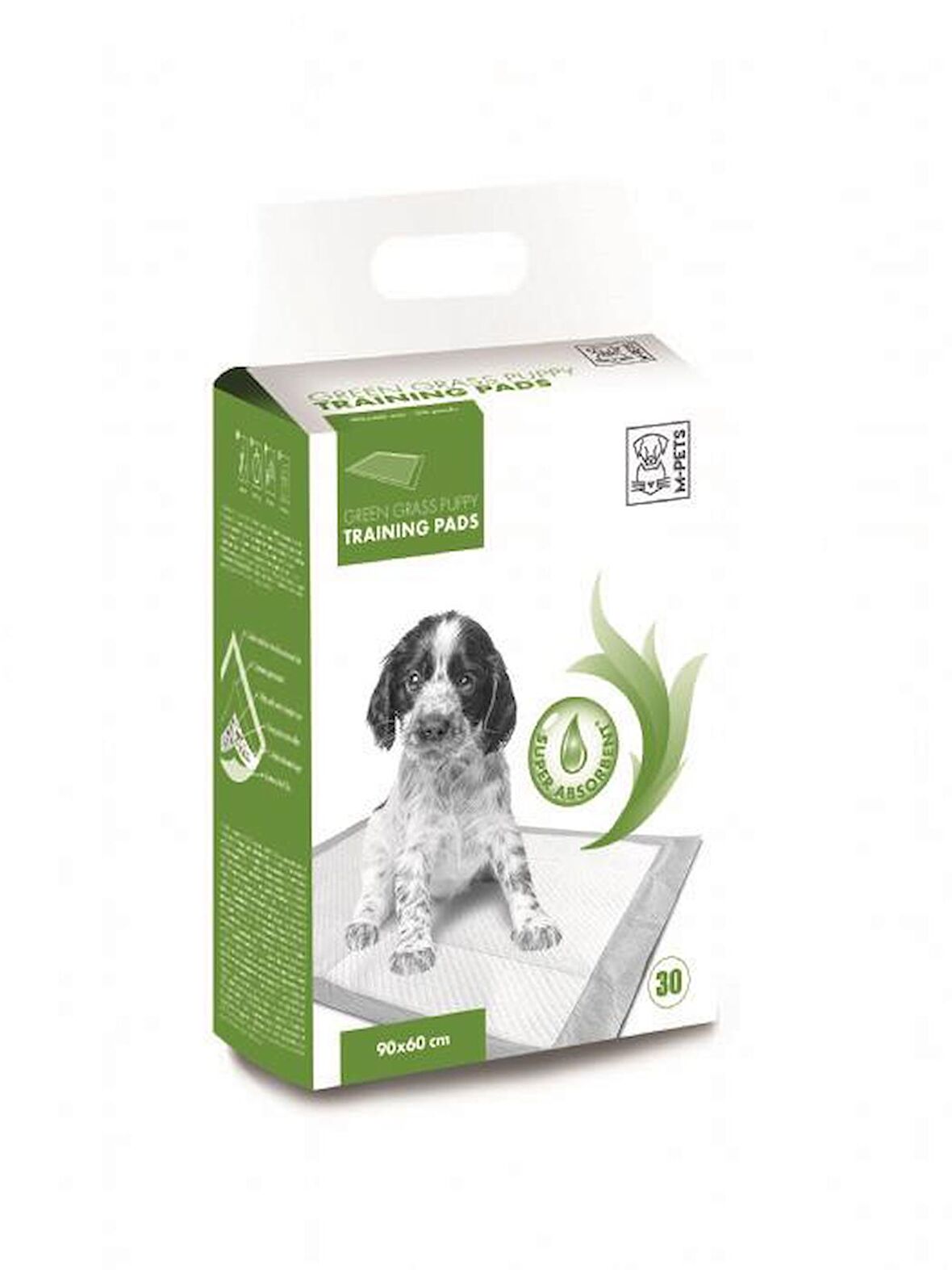 M-PETS GREEN GRASS YAVRU KÖPEK ÇİŞ EĞİTİM PEDİ 90X60CM 30LU