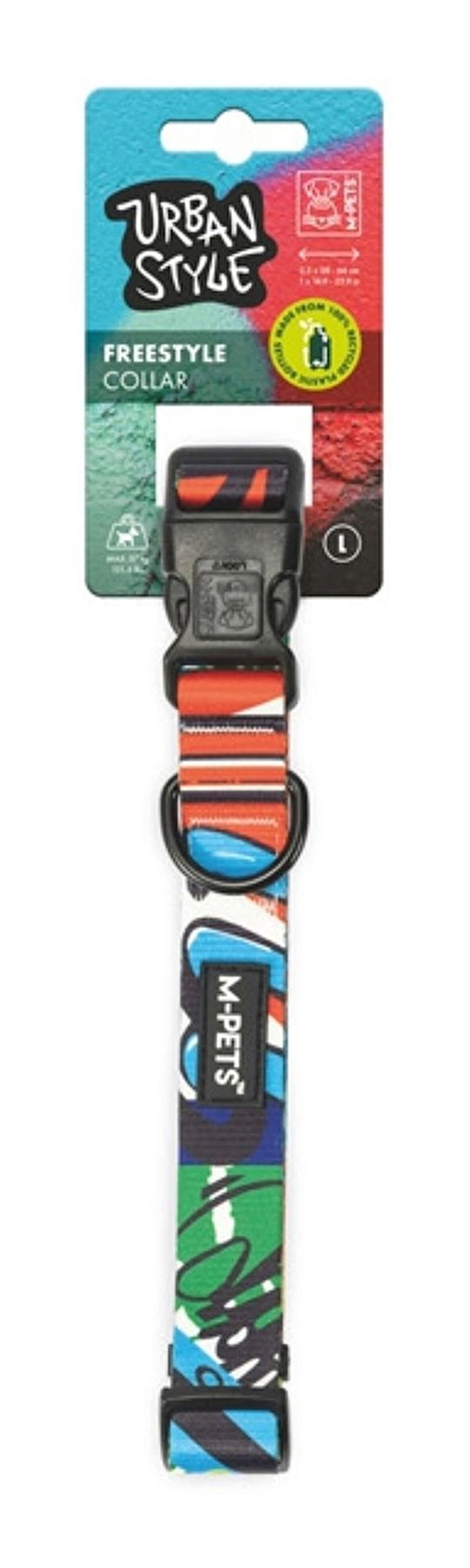 M-Pets Urban Style Freestyle L Kilit Mekanizmalı Boyun Tasması (Boyun 38 - 66 cm)