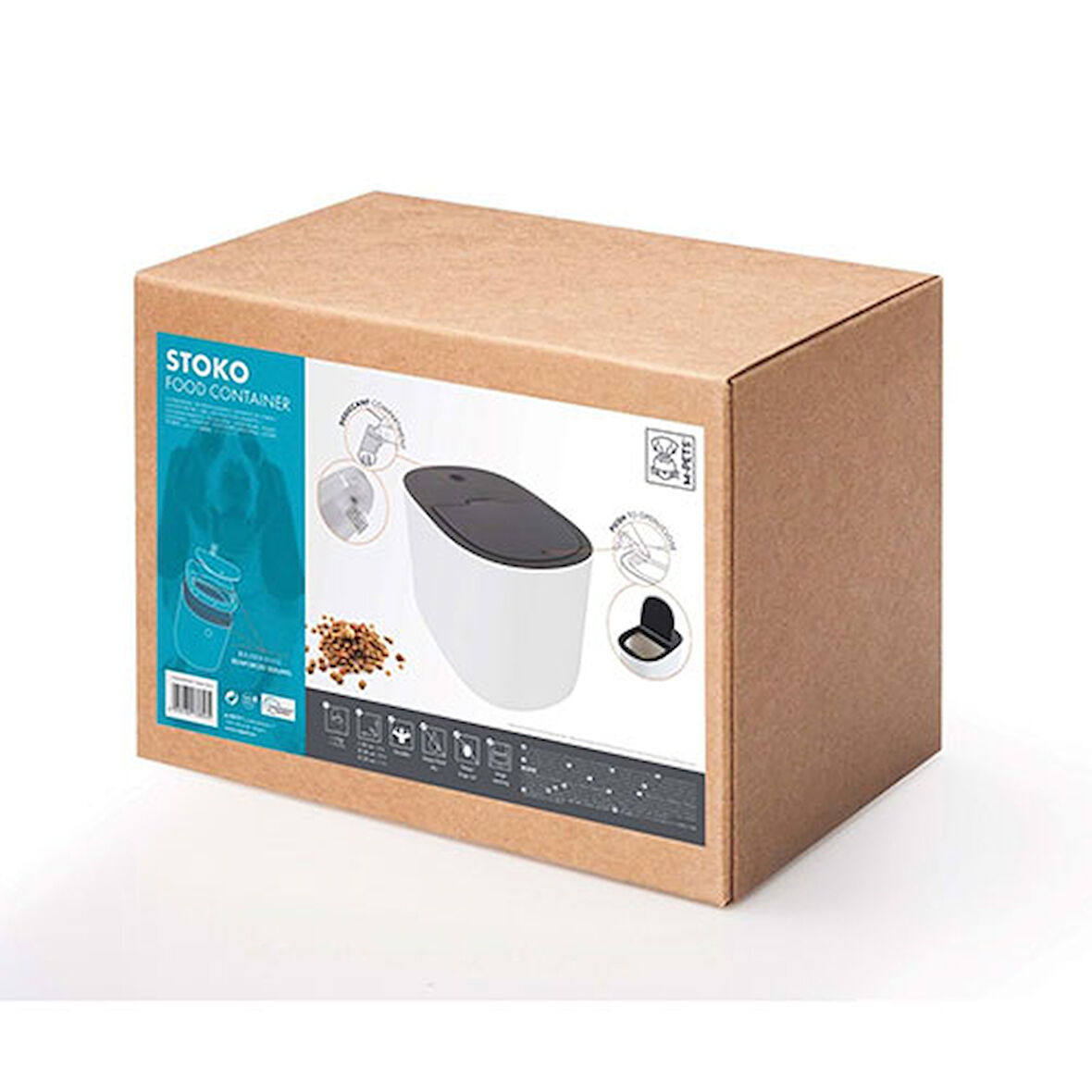 M-Pets Stoko Mama Saklama Kovası Beyaz 6 Kg 