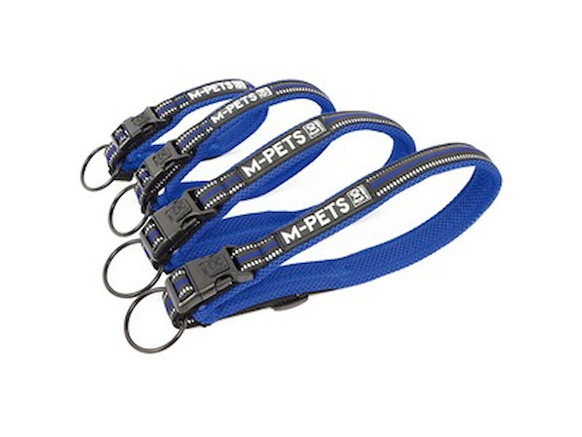 M-Pets Hiking Soft Electric Blue L Kilit Mekanizmalı, Reflektörlü Boyun Tasması (Boyun 55 - 65 cm)