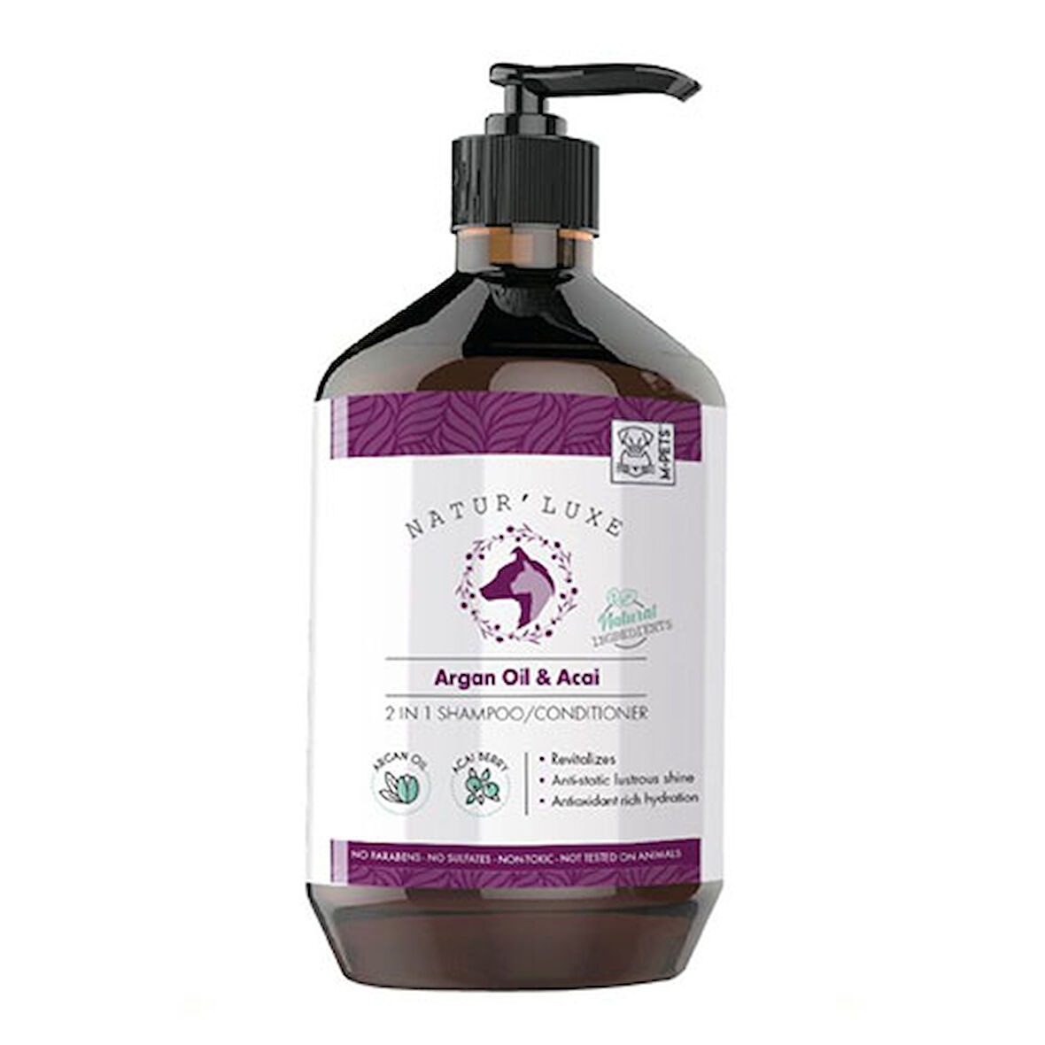 M-Pets Naturluxe Argan Yağı ve Açai Özlü Köpek Şampuanı 500 Ml 