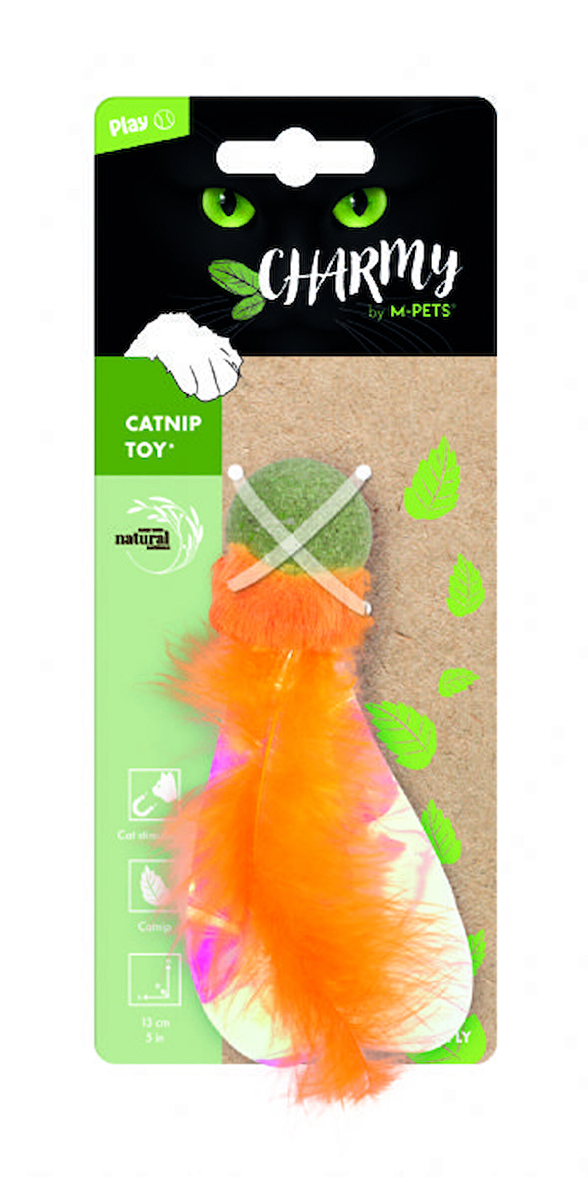 M-Pets Charmy Fırefly Catnipli Kedi Oyuncağı Turuncu