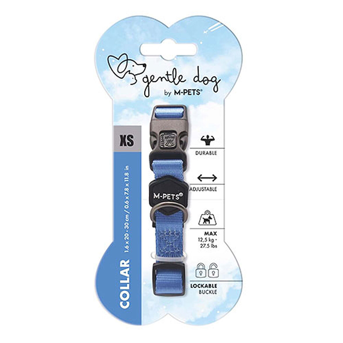 M-Pets Gentle Köpek Boyun Tasması Mavi Xsmall 20-30 Cm 