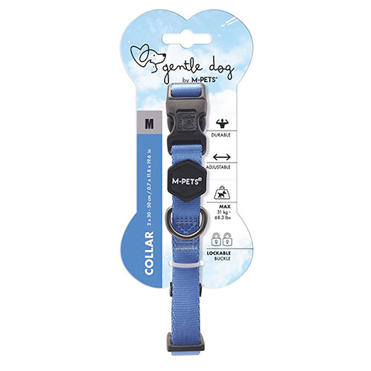 M-Pets Gentle Köpek Boyun Tasması Mavi Medium 30-50 Cm 