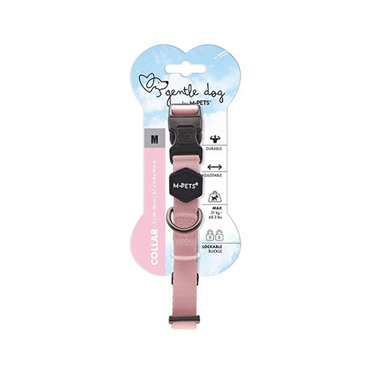 M-Pets Gentle Köpek Boyun Tasması Pembe Medium 30-50 Cm 