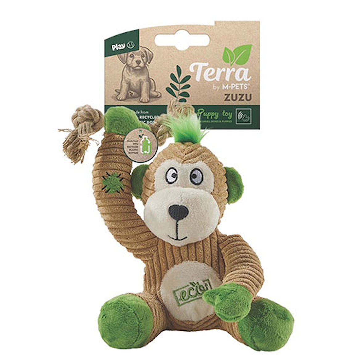 M-Pets Terra Eco Zuzu Yavru Köpek Oyuncağı 16 Cm 