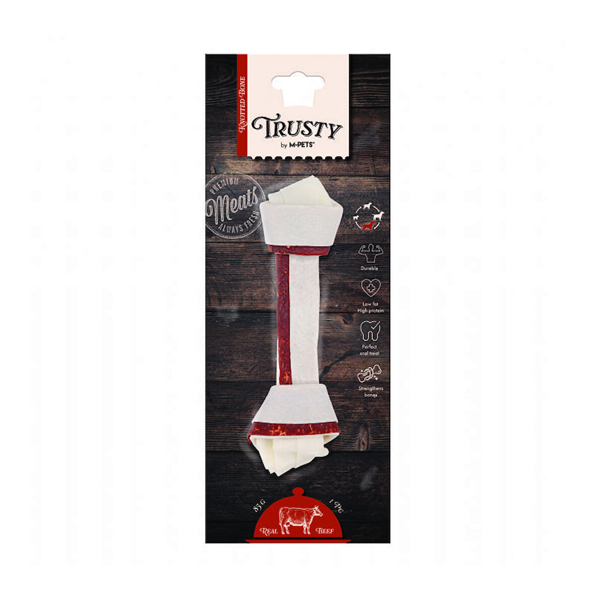 M-Pets Trusty Beef Biftekli Düğüm Kemik 85 Gr 20,3 Cm