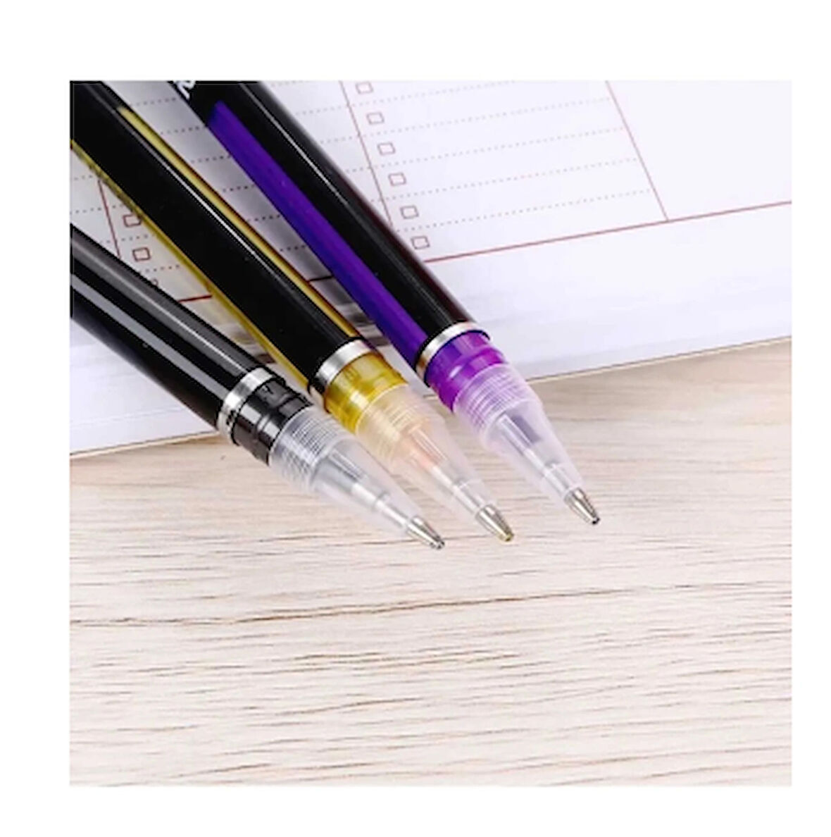 Zuixua Jel Kalem Neon Color Pen Yazı Çizim ve İşaretleme Kalemi 24 Renk