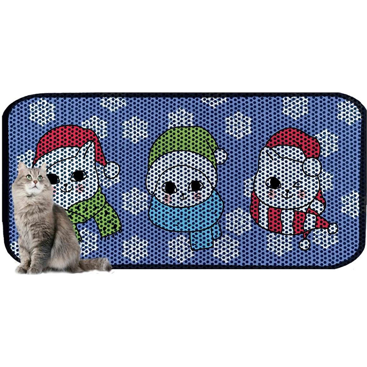 Aktunç Elekli Tuvalet Desenli Önü Kedi Kumu Paspası 60X120 cm DESEN 2