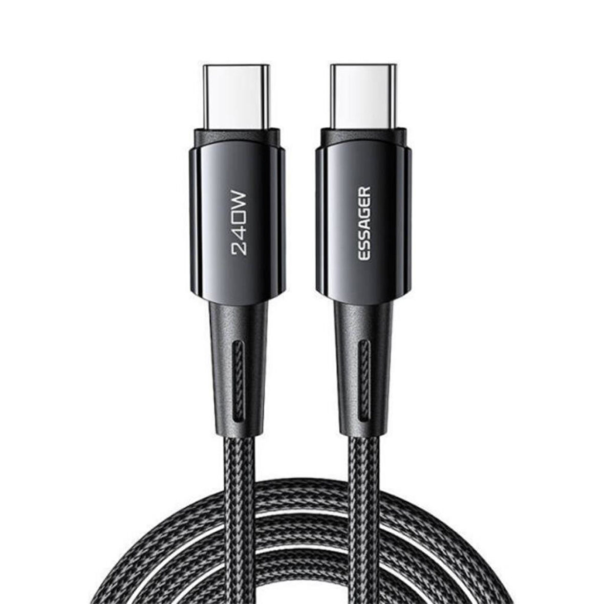 Essager Premıum 2Mt PD3.1 240W Type-C to Type-C Şarj Kablosu E-Marker Çipli Akım Korumalı Data Kablo