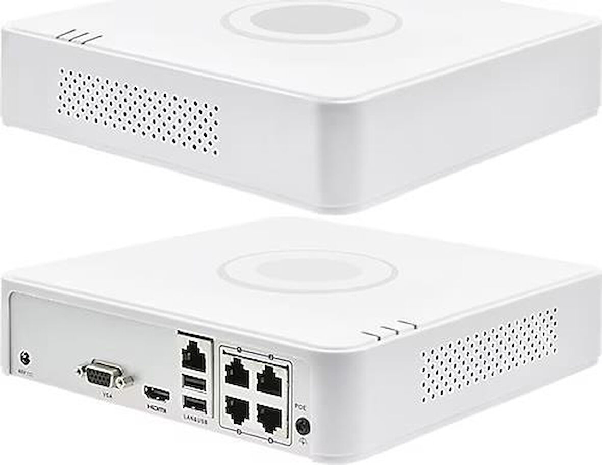 Hikvision DS-7104NI-Q1/4P 4 Kanal 1 SATA H.265+ POE NVR Kayıt Cihazı 