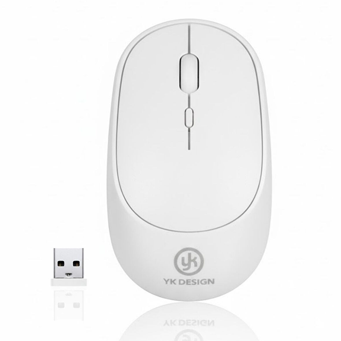BUFFER® Beyaz Renkli Ergonomik Sessiz Kablosuz Mouse – USB Alıcılı, Ofis ve Oyun İçin Konforlu Bilgi