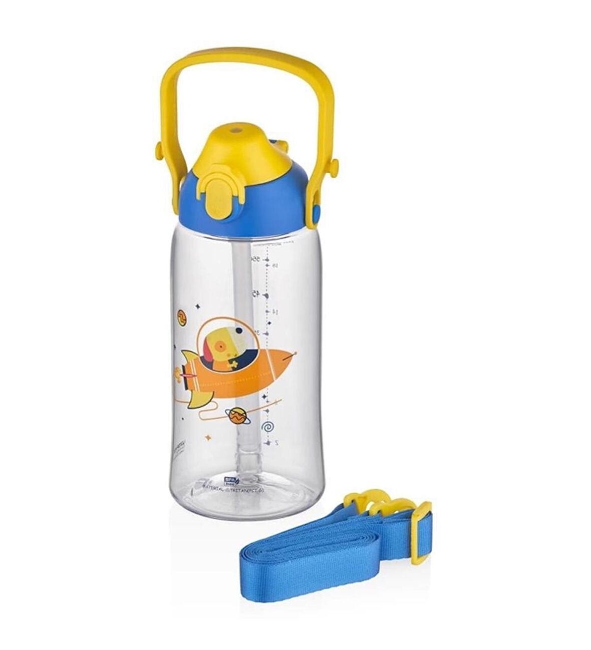 Uzspace Pipetli Çocuk Matarası 680Ml Mavi