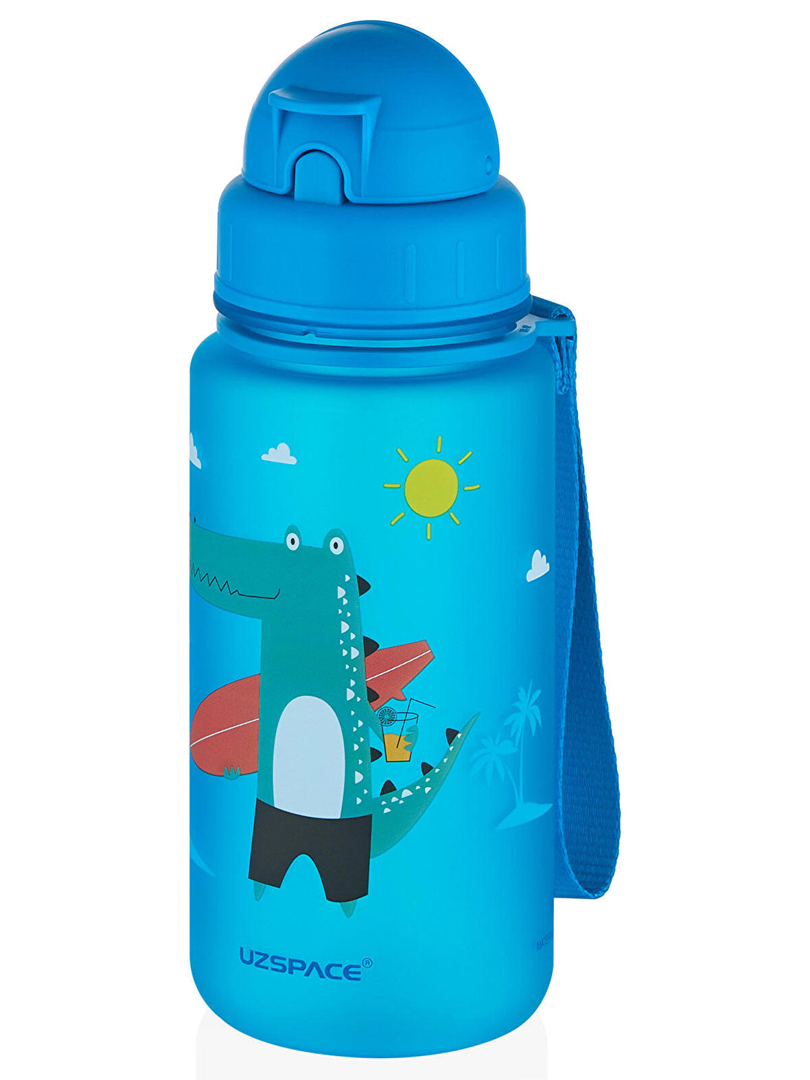 Uzspace Tritan Pipetli Suluk 400 ml Mavi