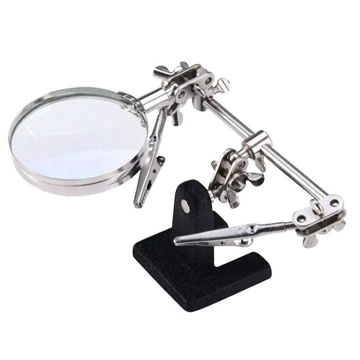 WellHise WH-805 Lehim Yardımcı Standı – Büyüteçli Üçüncü El Aparatı