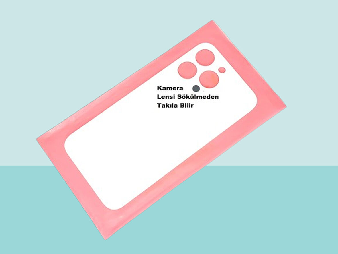 Tkgz - iPhone 13 PRO Arka Pil Batarya Kapağı - Cam kapak Geniş Lens Deliği - BEYAZ