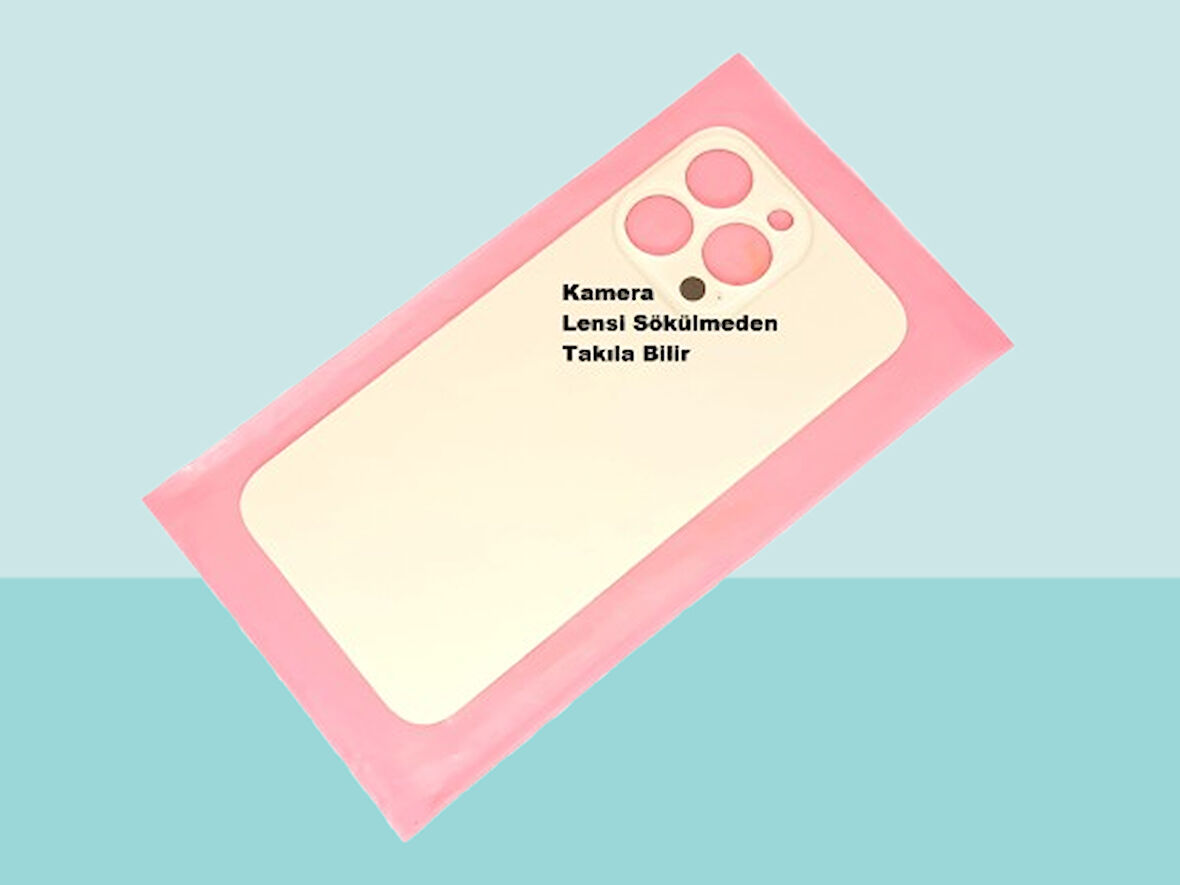 Tkgz - iPhone 13 PRO Arka Pil Batarya Kapağı - Cam kapak Geniş Lens Deliği - GOLD