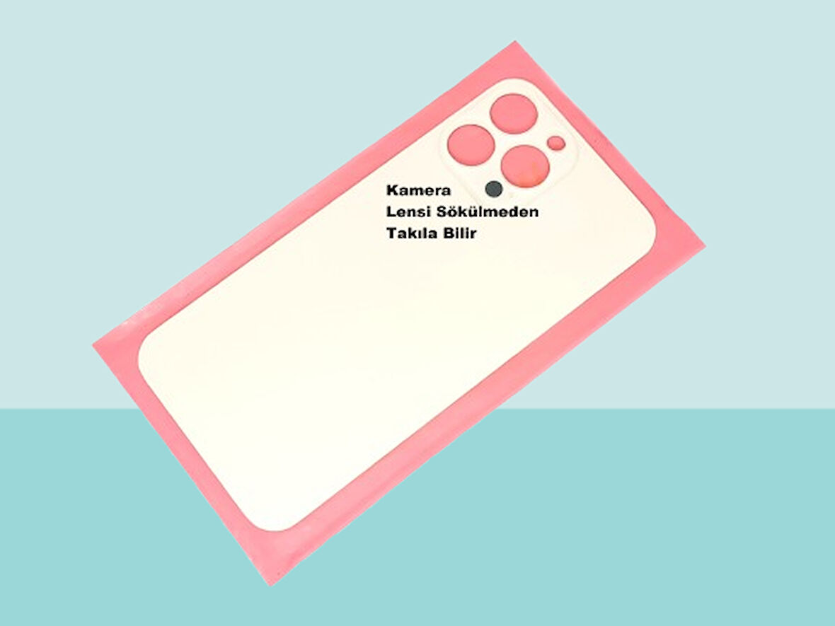 Tkgz - iPhone 13 PRO MAX Arka Pil Batarya Kapağı - Cam kapak Geniş Lens Deliği - GOLD