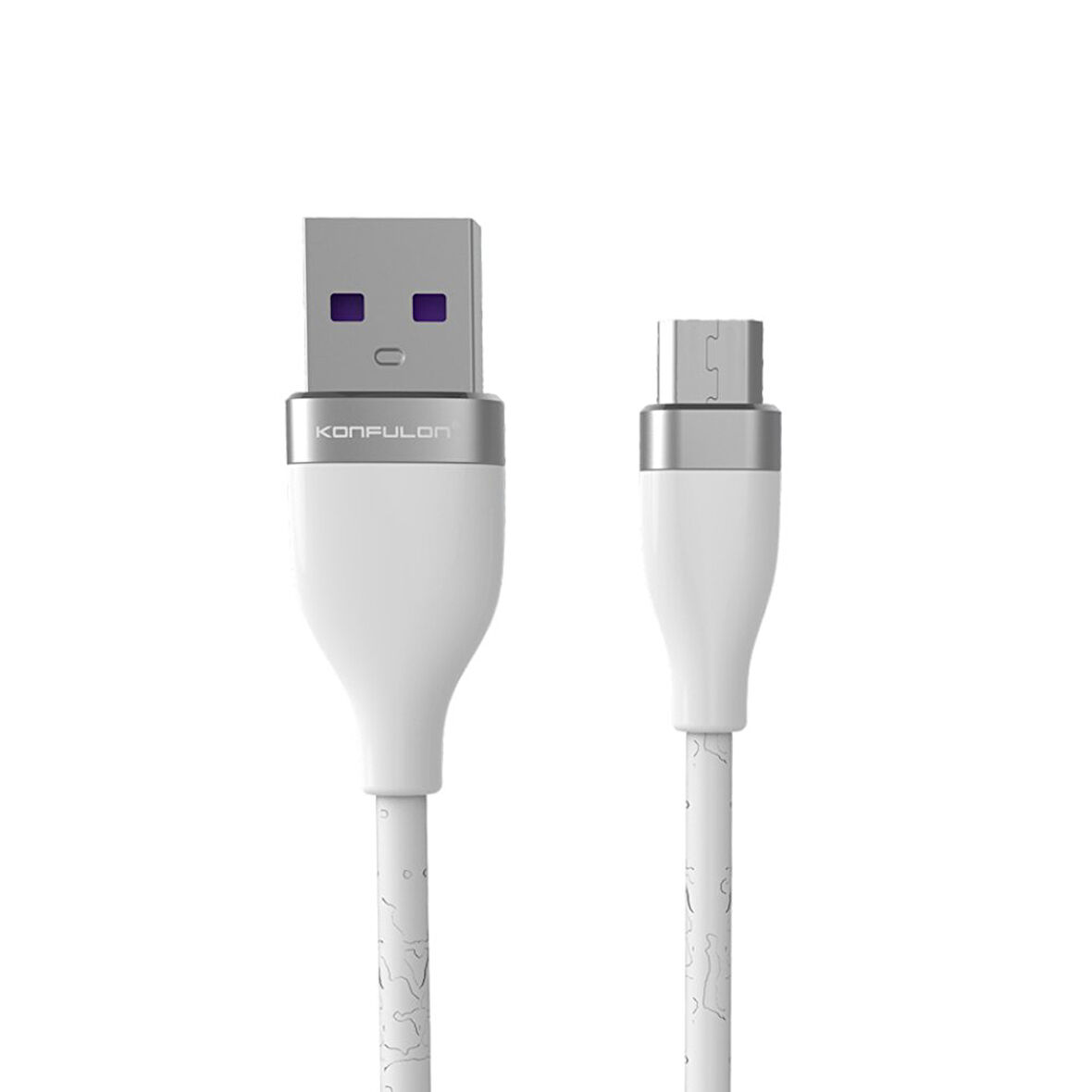Konfulon S82 Seramik Uçlu 3.1A Micro USB Kablo 1M - Beyaz