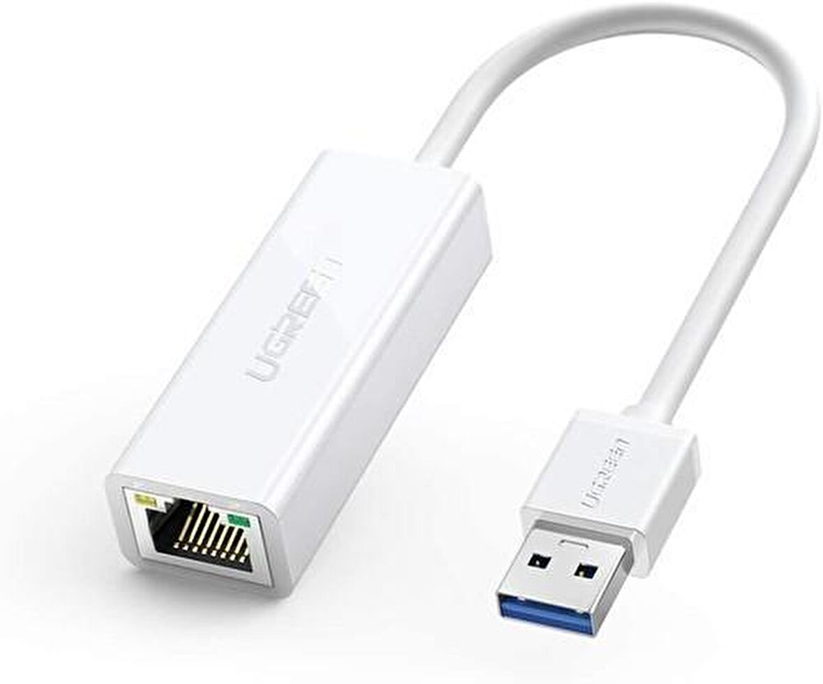 Ugreen USB 3.0 PC Mac Konsol Tv Box Ethernet Adaptörü Beyaz