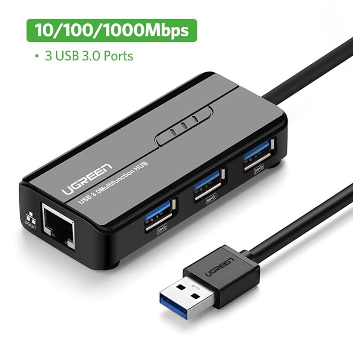 Ugreen USB 3.0 Gigabit Ethernet RJ45 Dönüştürücü USB Çoklayıcı