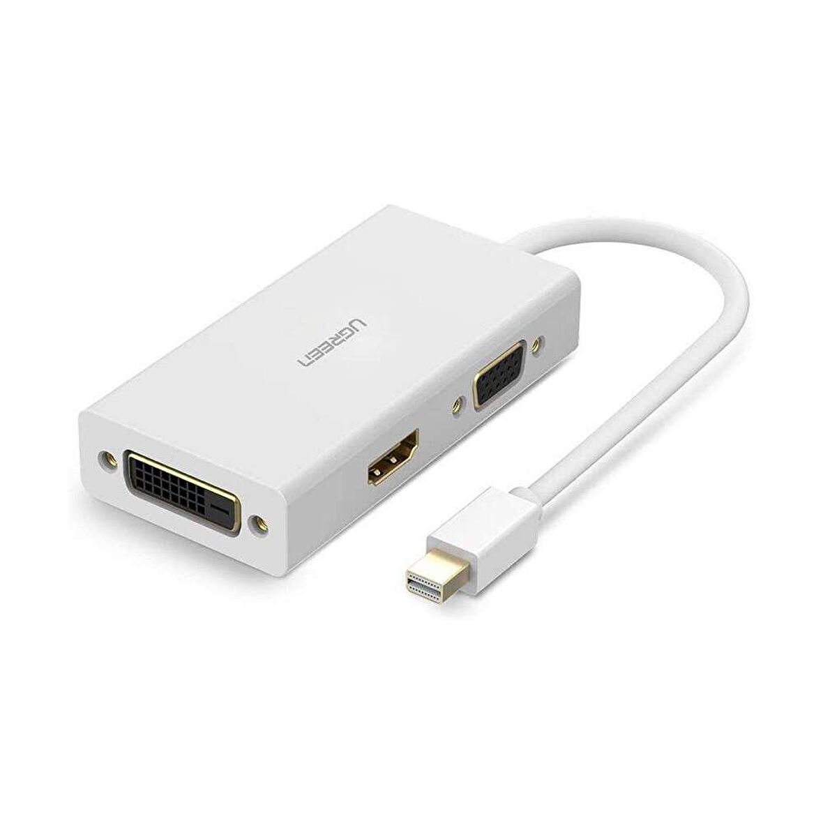 Ugreen Mini DP to HDMI DVI VGA Görüntü Dönüştürücü Adaptör Beyaz