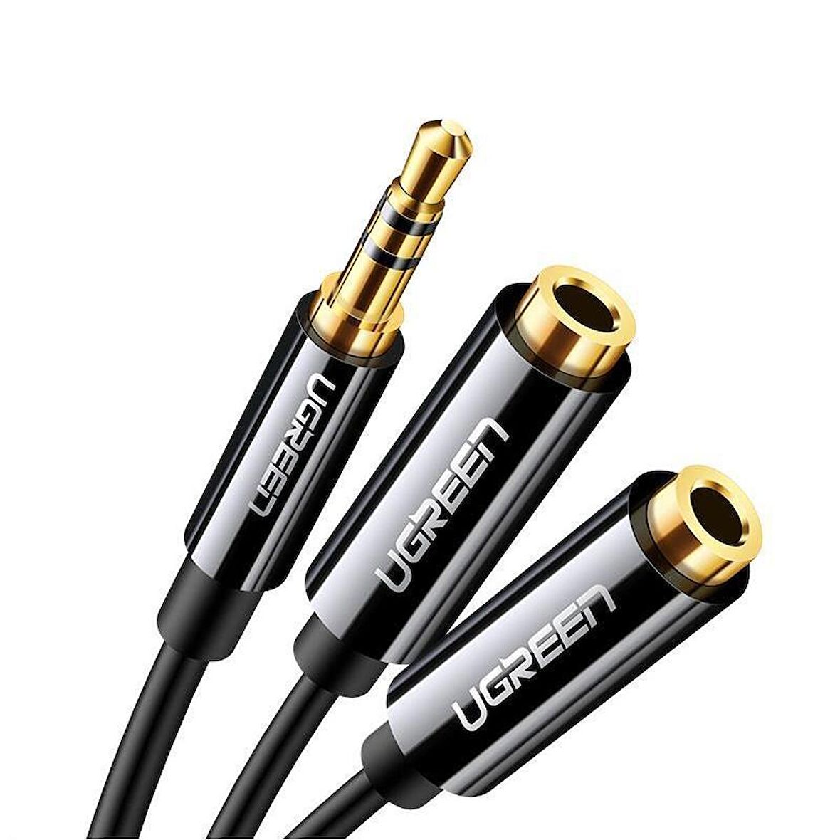 Ugreen 3.5mm 2li Aux Kulaklık Çoklayıcı Siyah