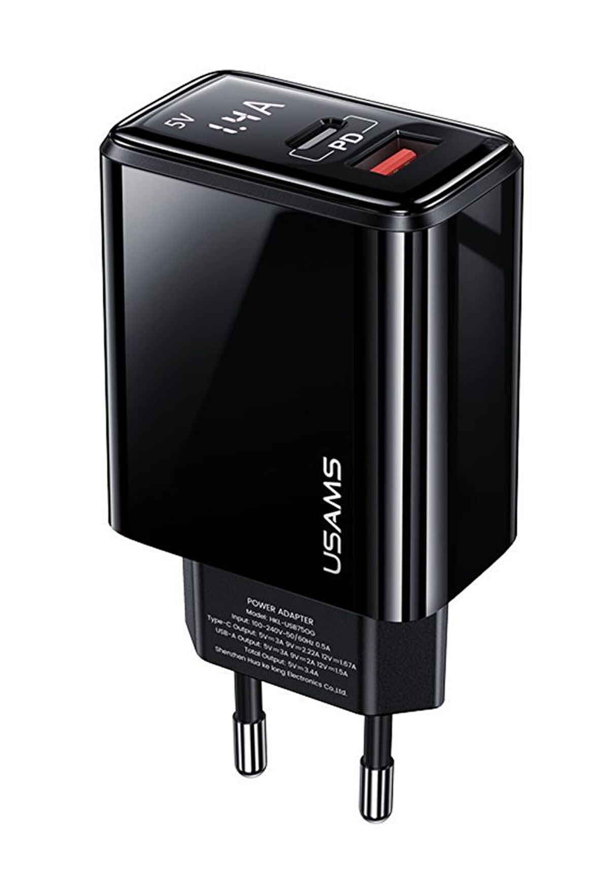 Usams US-CC133 T40 Type-C 20 Watt Hızlı Şarj Aleti Siyah
