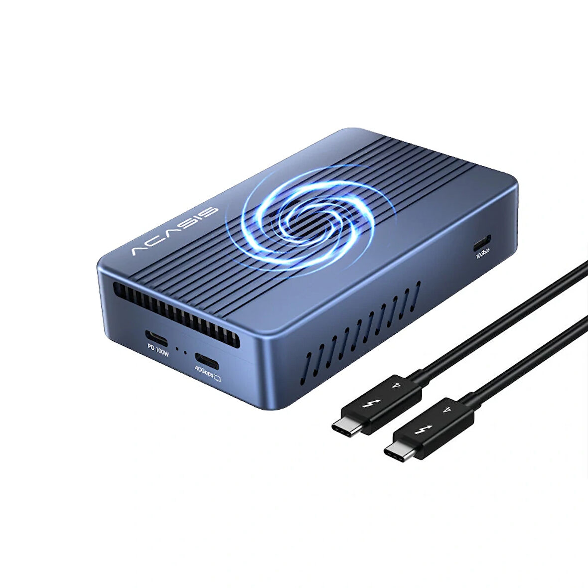 Acasis TBU405 Max 8 in 1 Thunderbolt 4 Type-C Dock + SSD Disk Kutusu, 2x 4K@60Hz, 2x USB-A 3.1, M/B&M Key 2230-2280 M.2 SSD Uyumlu, 100W PD, Alüminyum Disk Kutusu & Dock (TBU405-MAX)