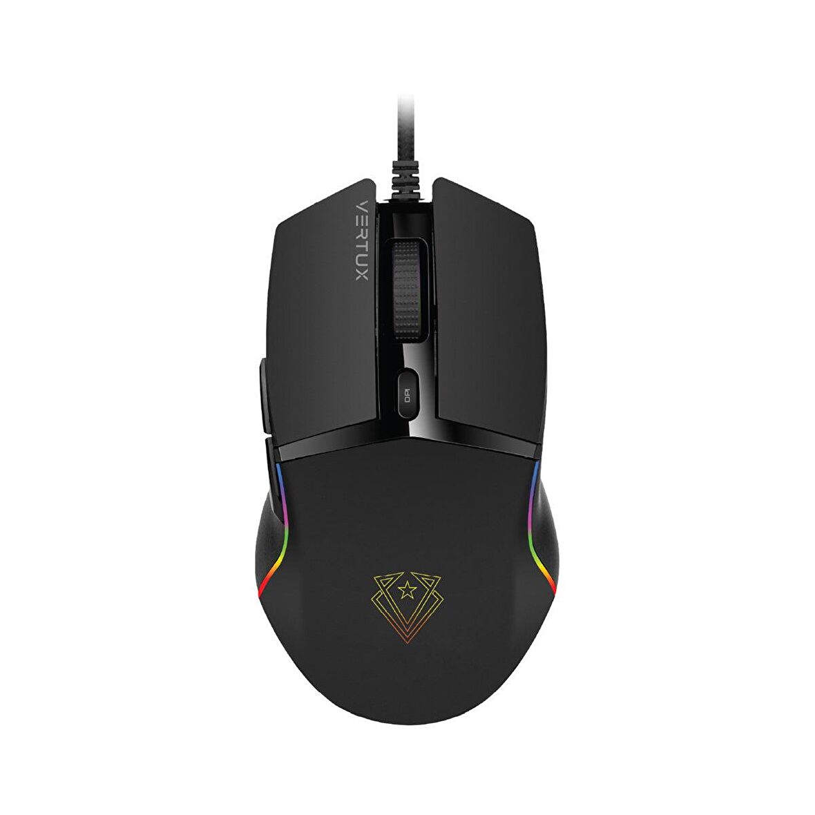 Vertux Argon Oyuncu Mouse Gecikmesiz Hassas Oyun Özel Led Işıklı 6.400 DPI Kablolu Oyuncu Mouse