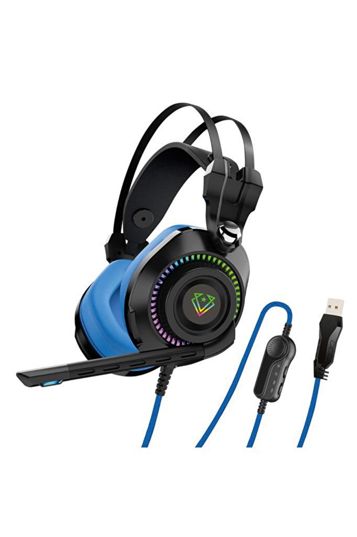 Promate Vertux Bogota Mikrofonlu Stereo RGB Gürültü Önleyicili Oyuncu Kulak Üstü Kablolu Kulaklık
