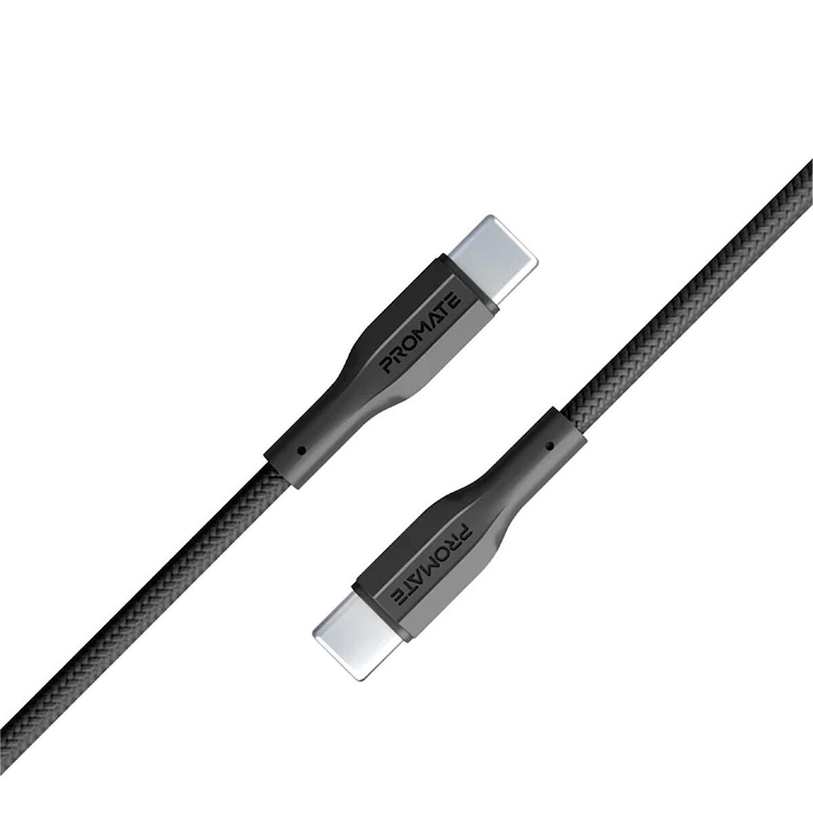 Promate XCord-CC Type-C To Type-C 1m 3A Şarj ve Data Kablosu Siyah