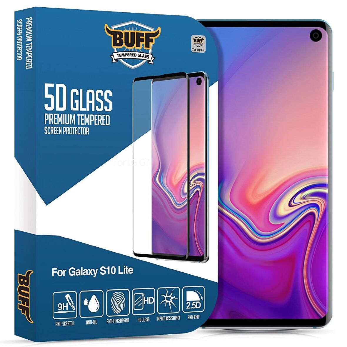 Buﬀ Galaxy S10e 5D ile Uyumlu Glass Ekran Koruyucu