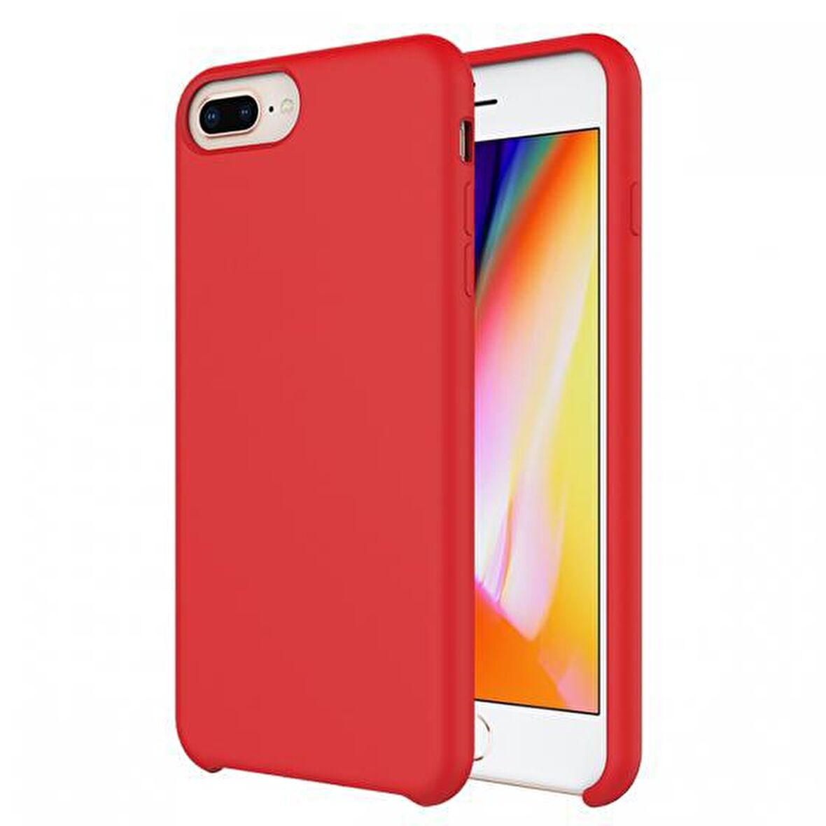 Buff iPhone 8 Plus / 7 Plus ile Uyumlu Rubber Fit Kılıf Red