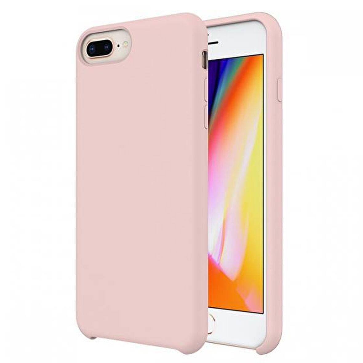 Buff iPhone 8 Plus / 7 Plus ile Uyumlu Rubber Fit Kılıf Pink Sand