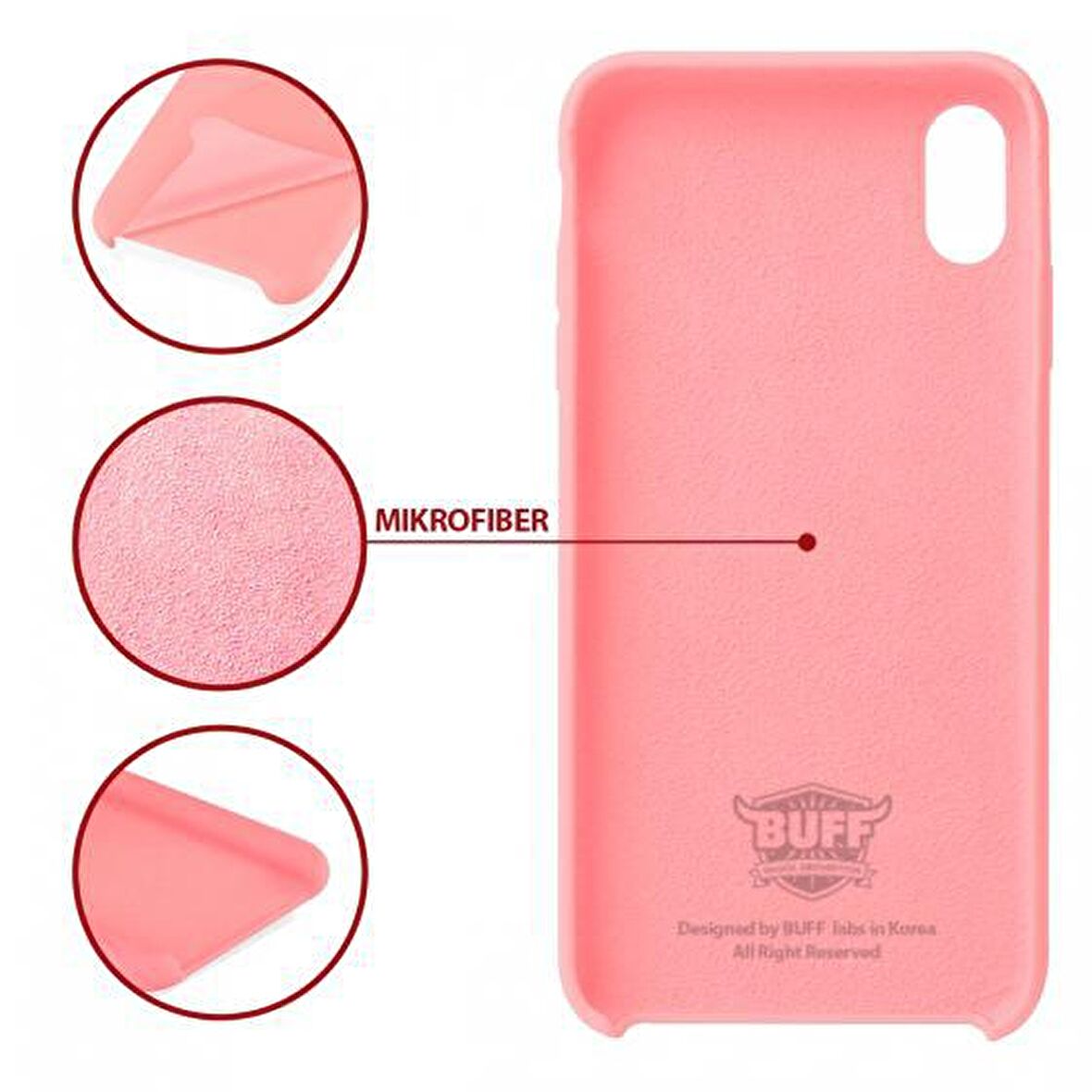 Buff iPhone Xs Max ile Uyumlu Rubber Fit Kılıf Pink Sand