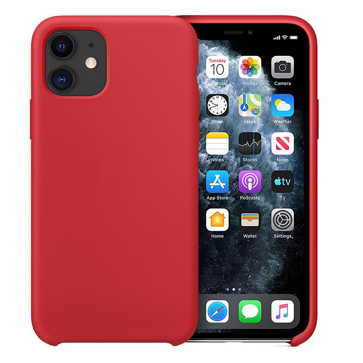 Buff iPhone 11 Rubber Fit Kılıf Red