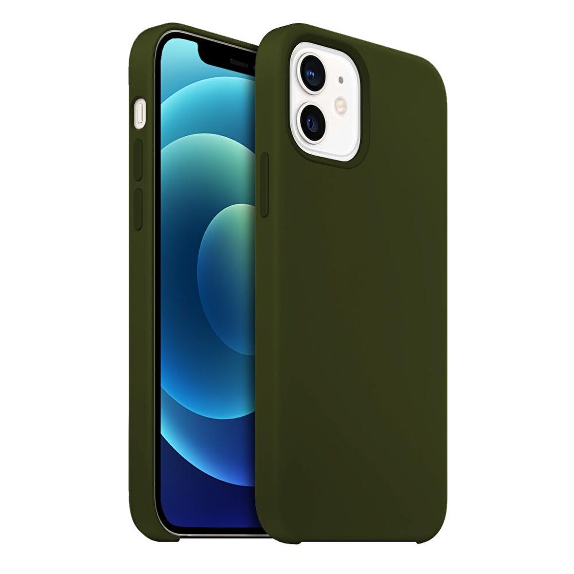Buff iPhone 12 Mini Rubber Fit Kılıf Military Green