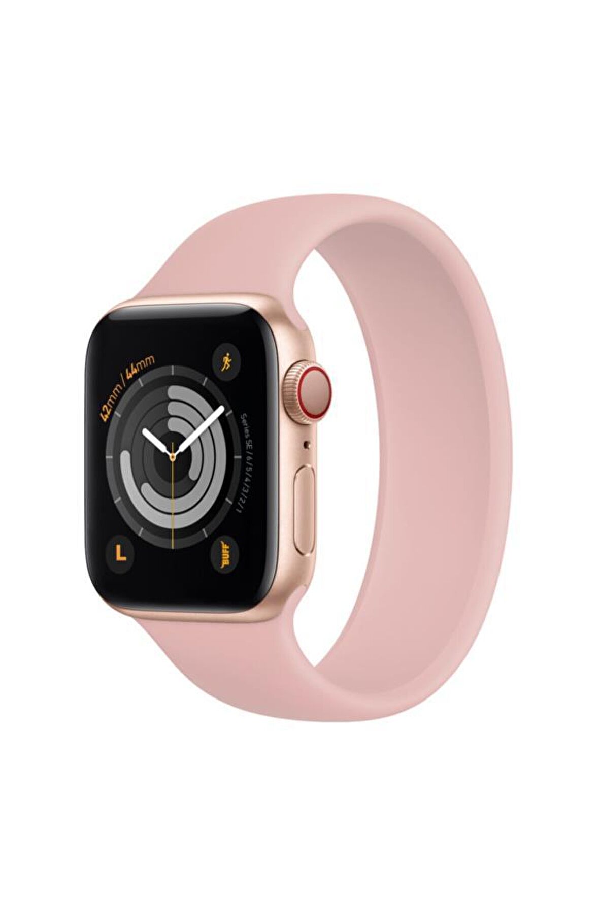 Buff Apple Watch Uyumlu Bands Rubber 42/44 L Rose Gold 