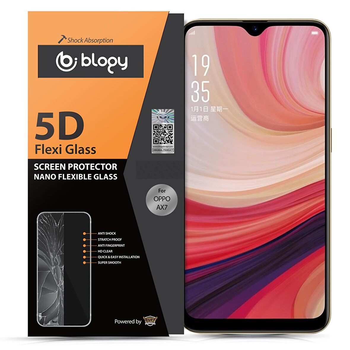 Blogy AX7 ile Uyumlu Flexi 5D Ekran Koruyucu