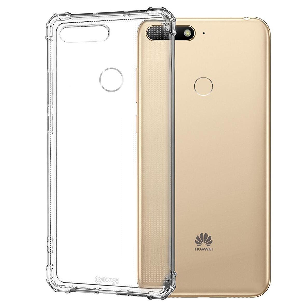 Blogy Huawei Y7 2018 ile Uyumlu Crystal Fit Kılıf Crystal Clear