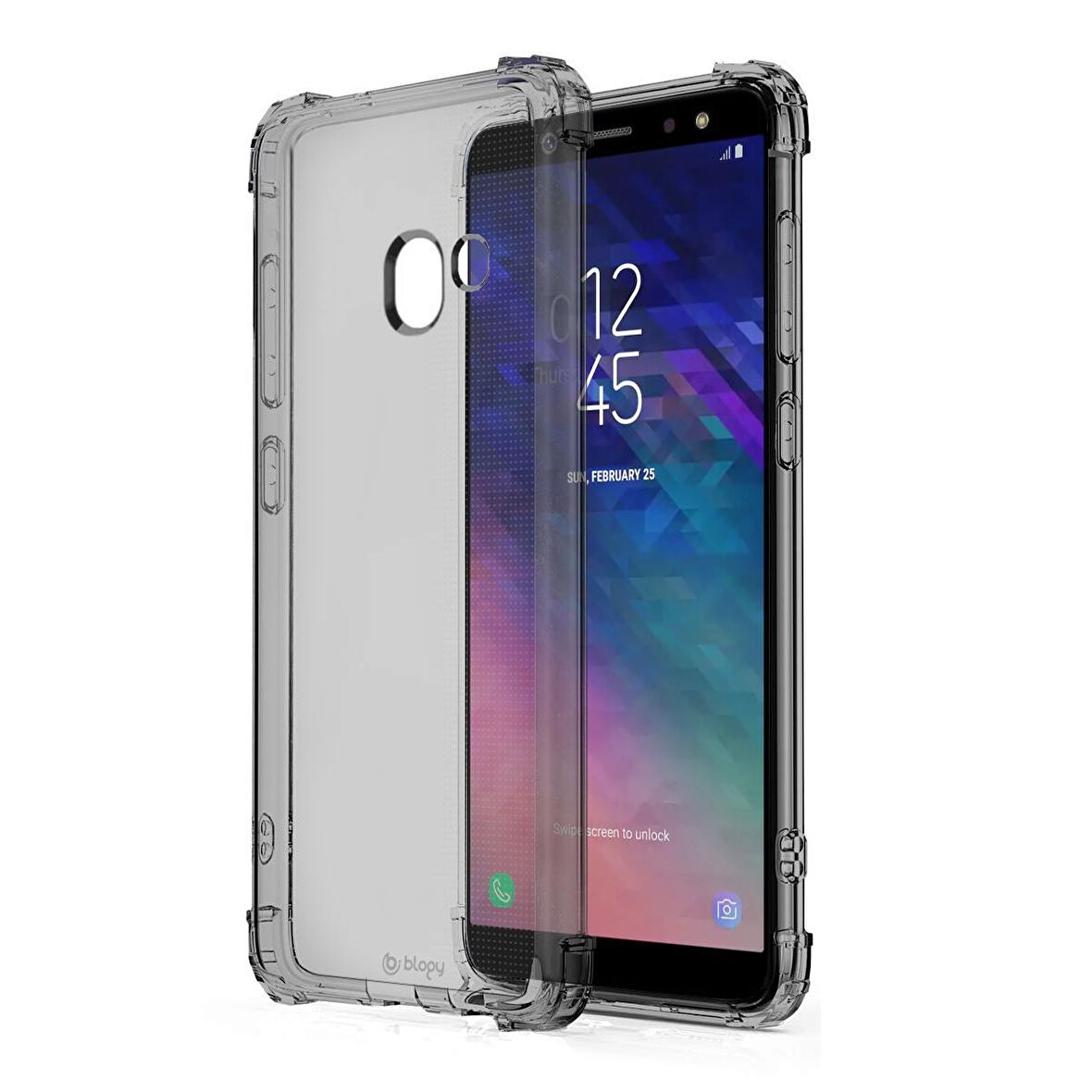 Blogy Galaxy A6 Crystal Fit Kılıf Smoke Black