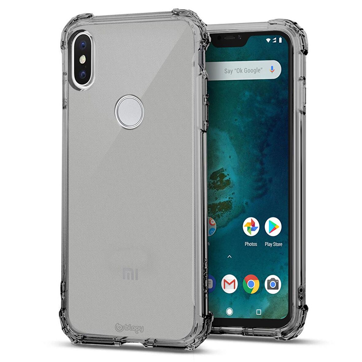 Blogy Xiaomi MI A2 Lite Crystal Fit Kılıf Smoke Black