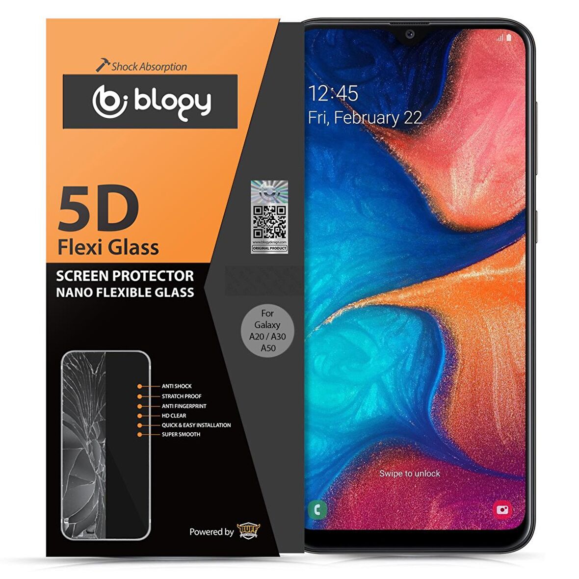Blogy Galaxy A20/A30/A50 ile Uyumlu Flexi 5D Ekran Koruyucu