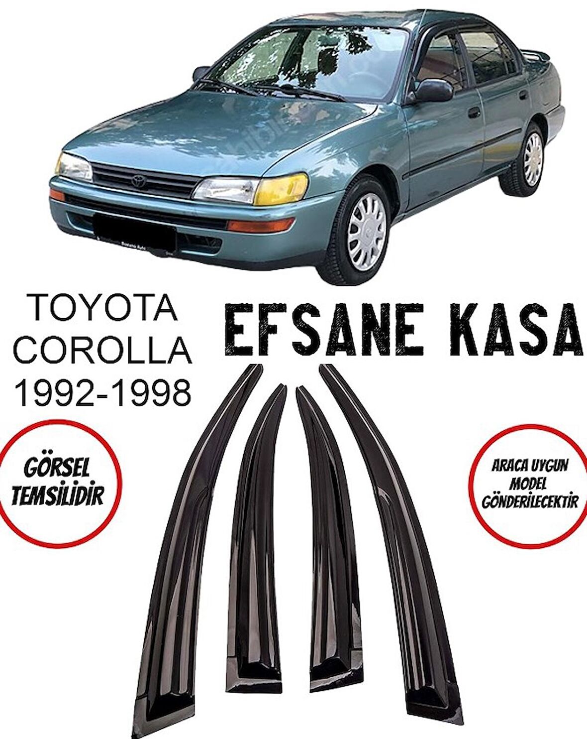 Balp Toyota Corolla Cam Rüzgarlığı 4lü 1992-1998 Arası