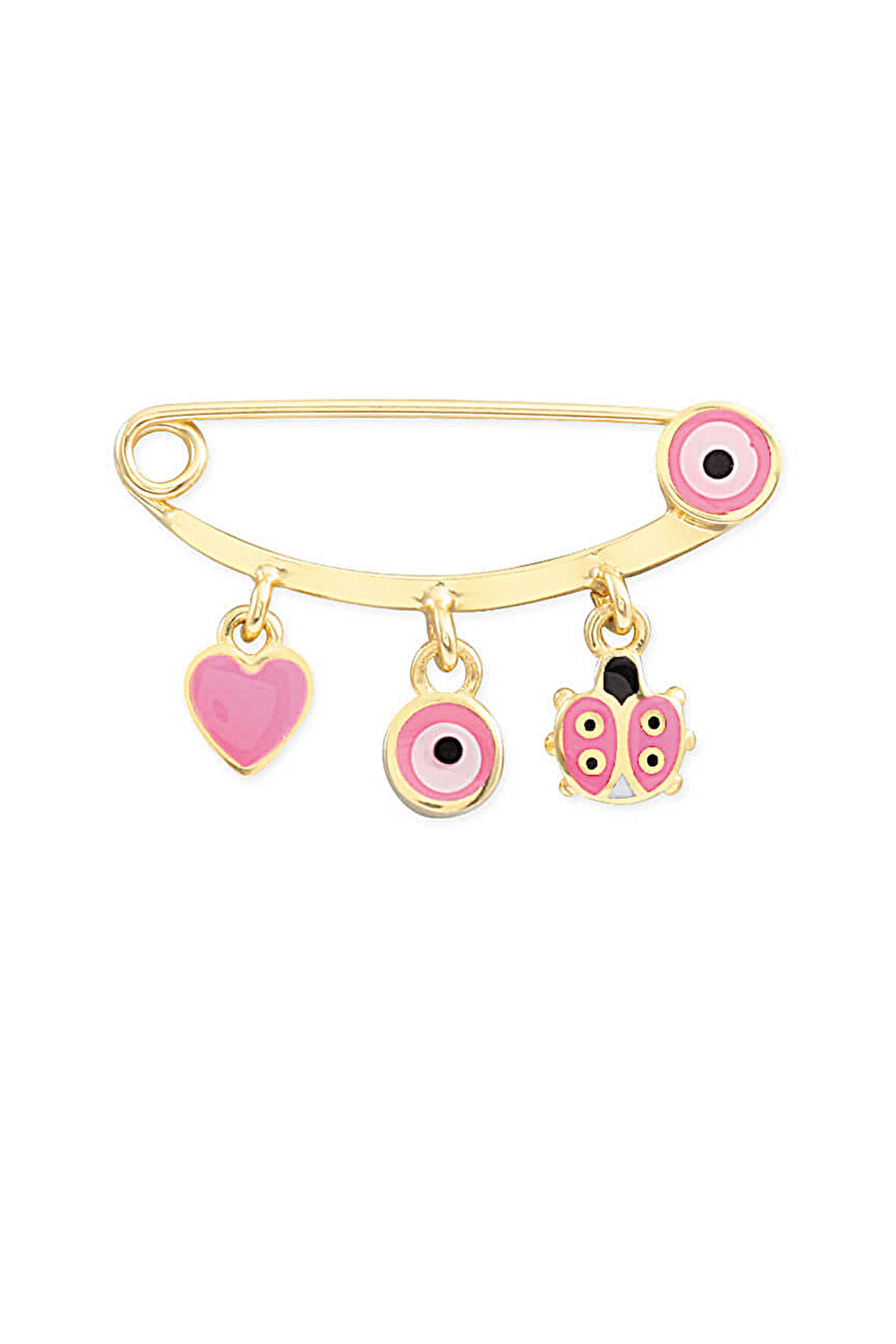 Altın Sallantılı Kız Bebek Omuz İğnesi