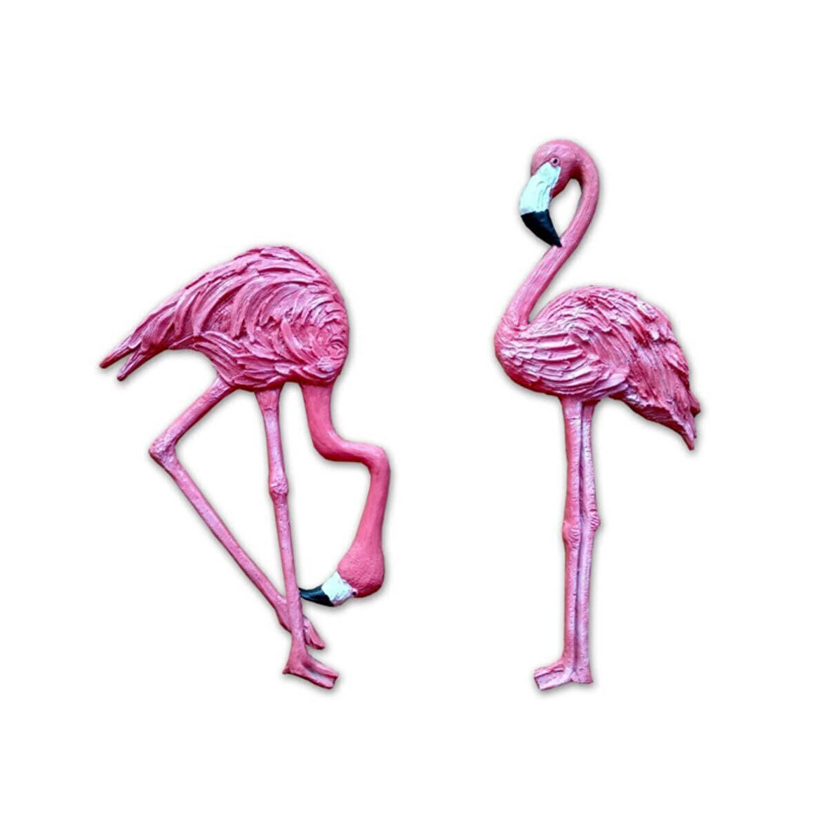 Pembe İkili Flamingo Duvar Süsü Ev Duvar Biblo Aksesuar