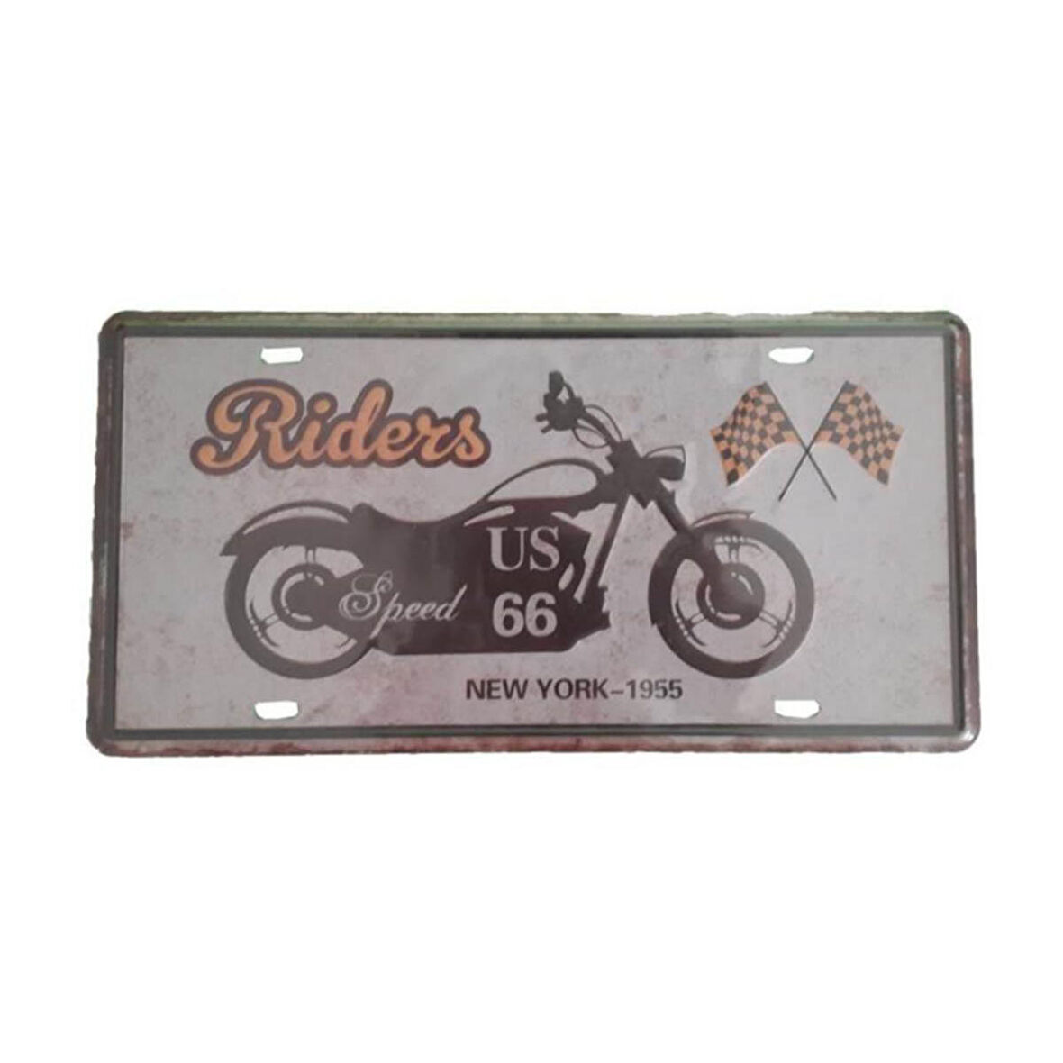 Retro Motosiklet Resimli Riders Kabartma Metal Plaka 15x30 cm